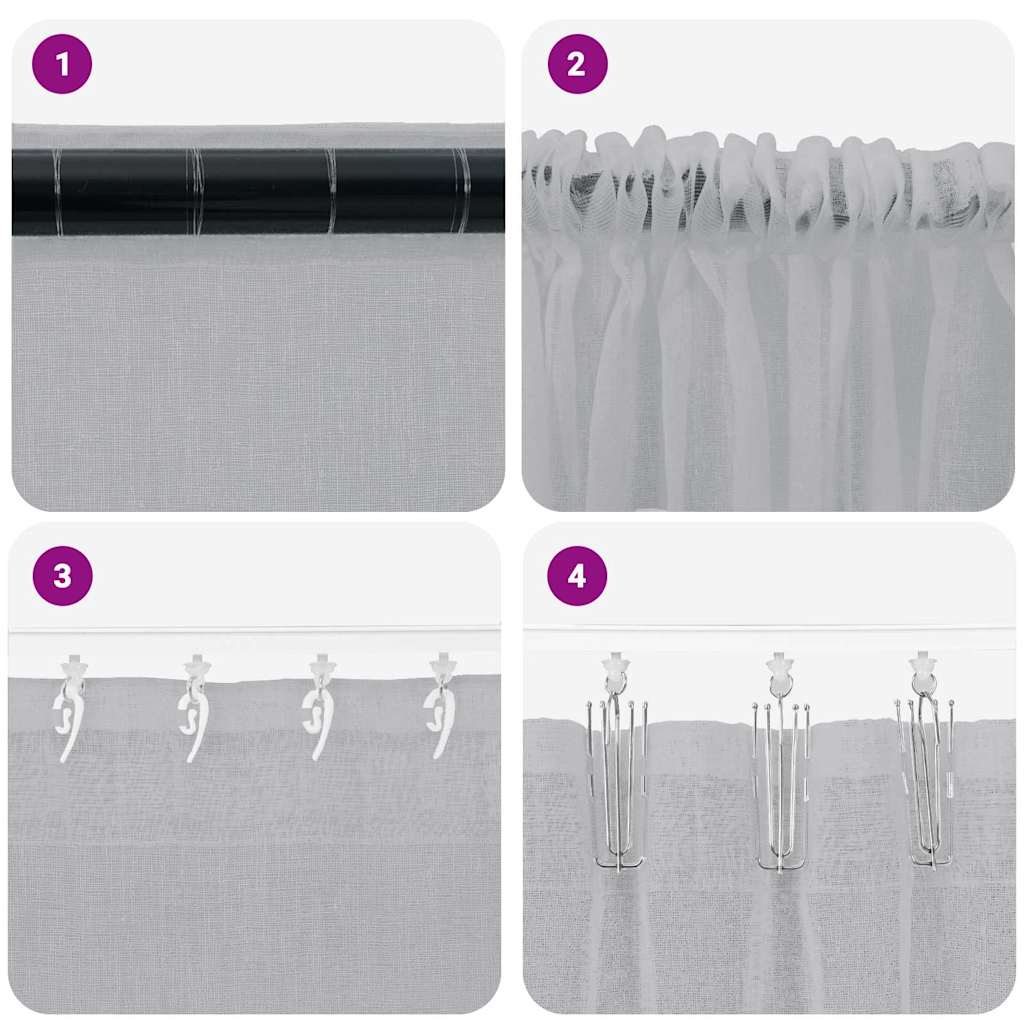 Voile Curtain with Curtains 2 pcs Dark grey 140x245cm Polyester