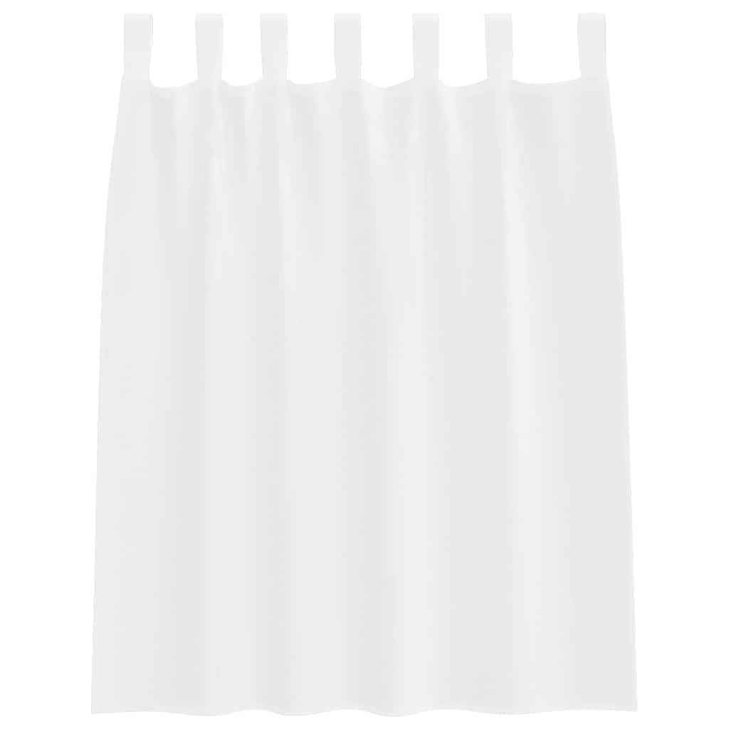 Voile Curtain with Curtains 2 pcs White 140 x 140 cm Polyester