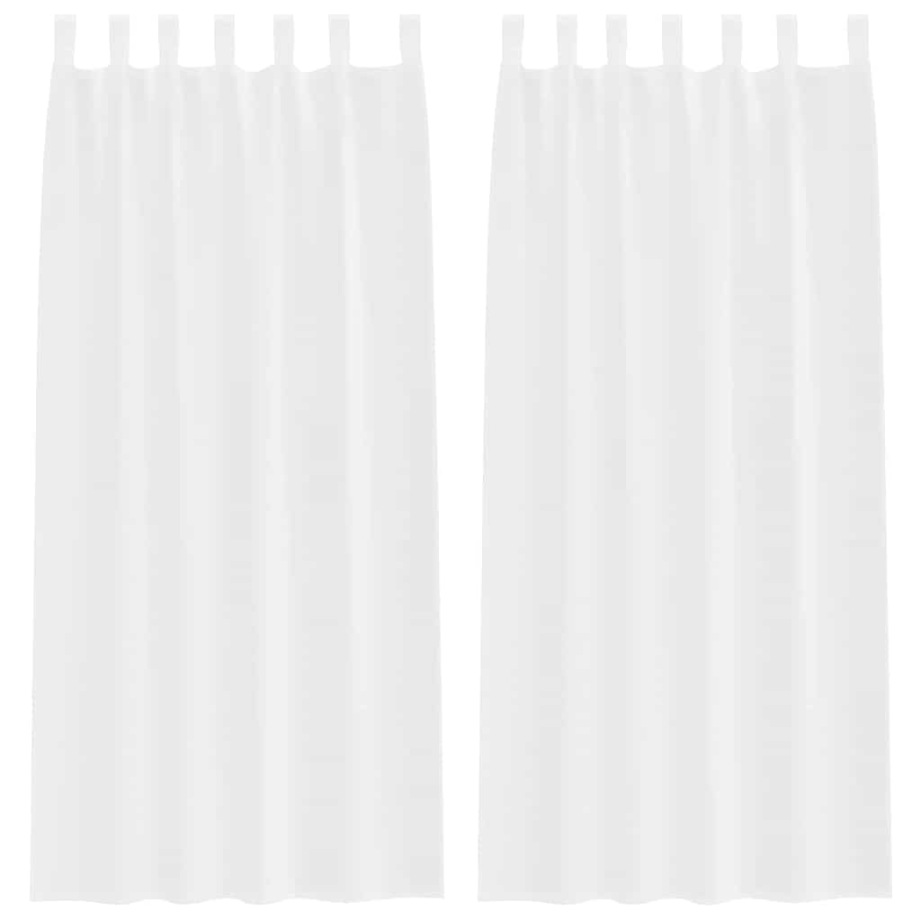 Voile Curtain with Curtains 2 pcs White 140x245cm Polyester