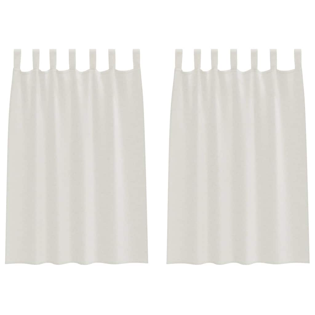 Voile Curtain with Curtains 2 pcs Cream 140x140cm Polyester