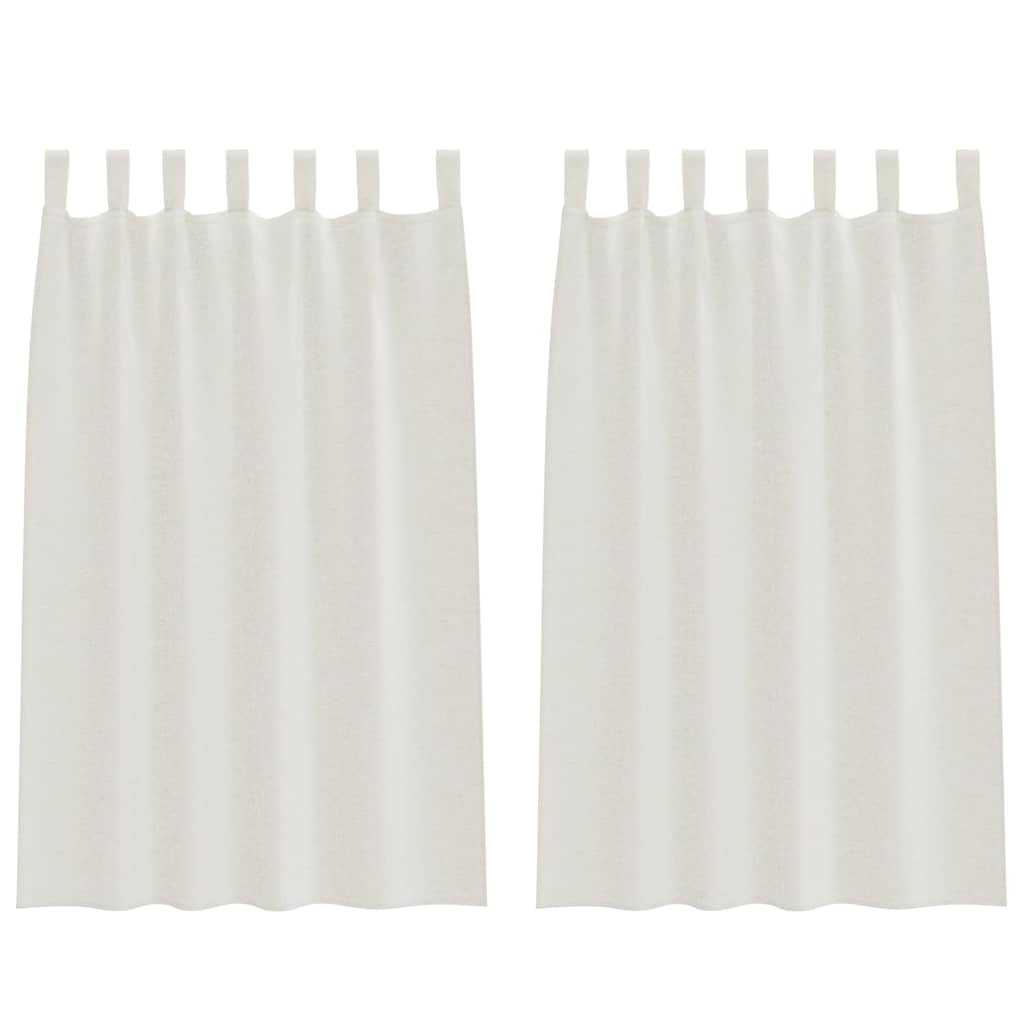 Voile Curtain with Curtains 2 pcs Cream 140x175cm Polyester