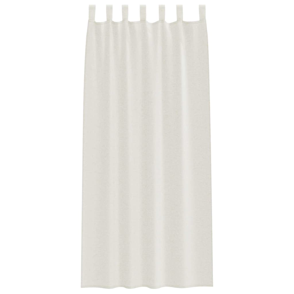 Voile Curtain with Curtains 2 pcs Cream 140x245cm Polyester