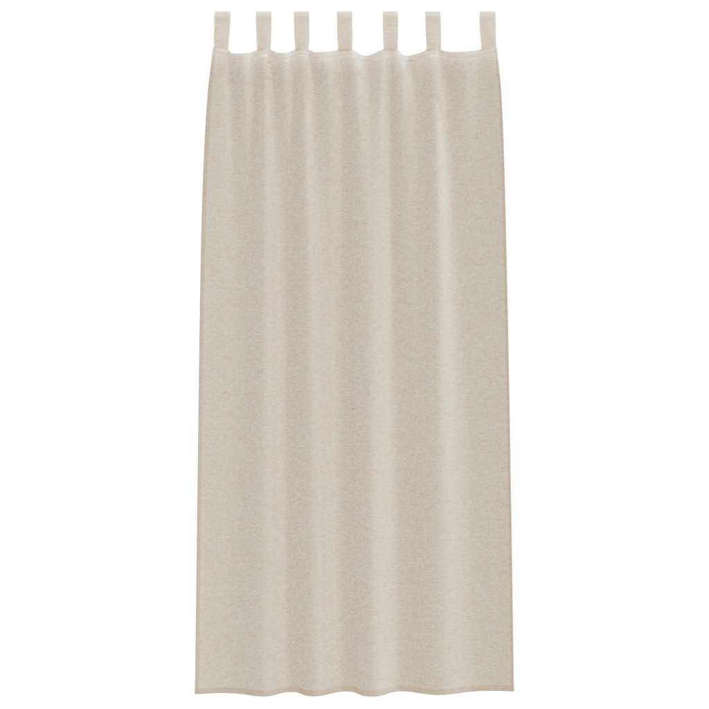 Voile Curtain with Curtains 2 pcs Sand 140x260cm Polyester