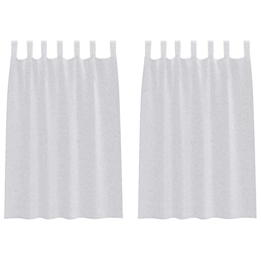 Voile Curtain 2 pcs Light grey 140x140cm Polyester
