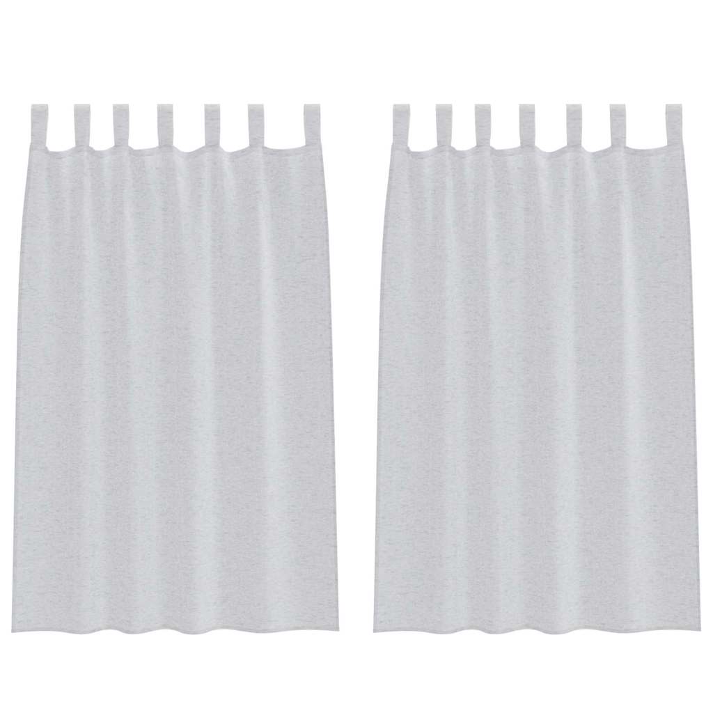 Voile Curtain 2 pcs Light grey 140x175cm Polyester