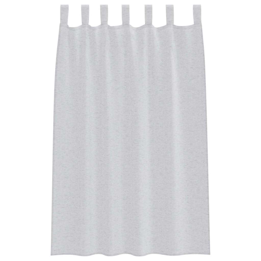 Voile Curtain 2 pcs Light grey 140x175cm Polyester