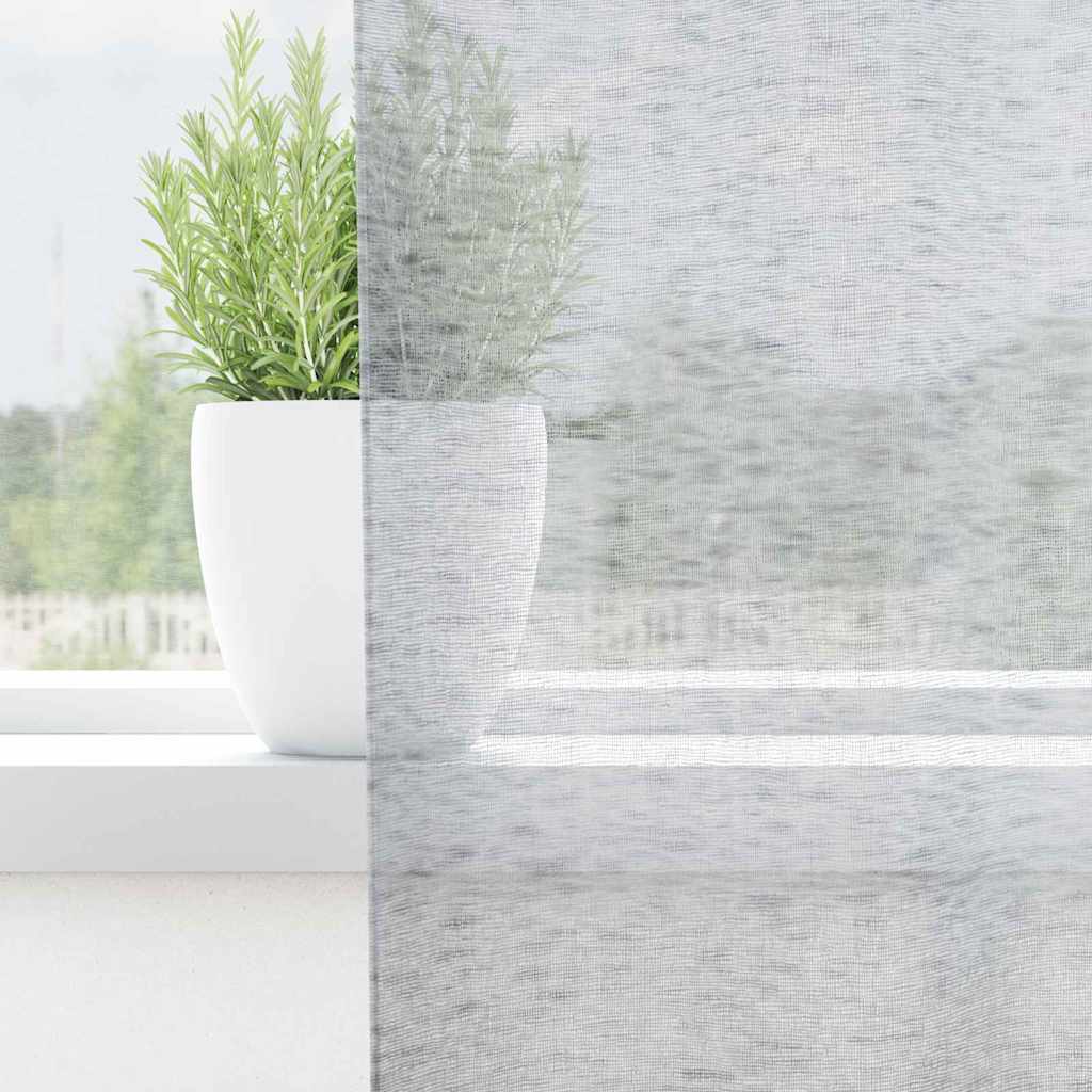 Voile Curtain with Curtains 2 pcs Dark grey 140x245cm Polyester