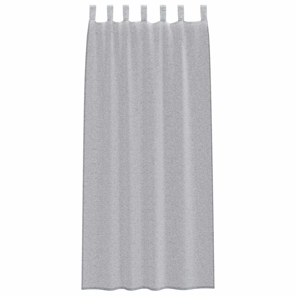 Voile Curtain with Curtains 2 pcs Dark grey 140x245cm Polyester