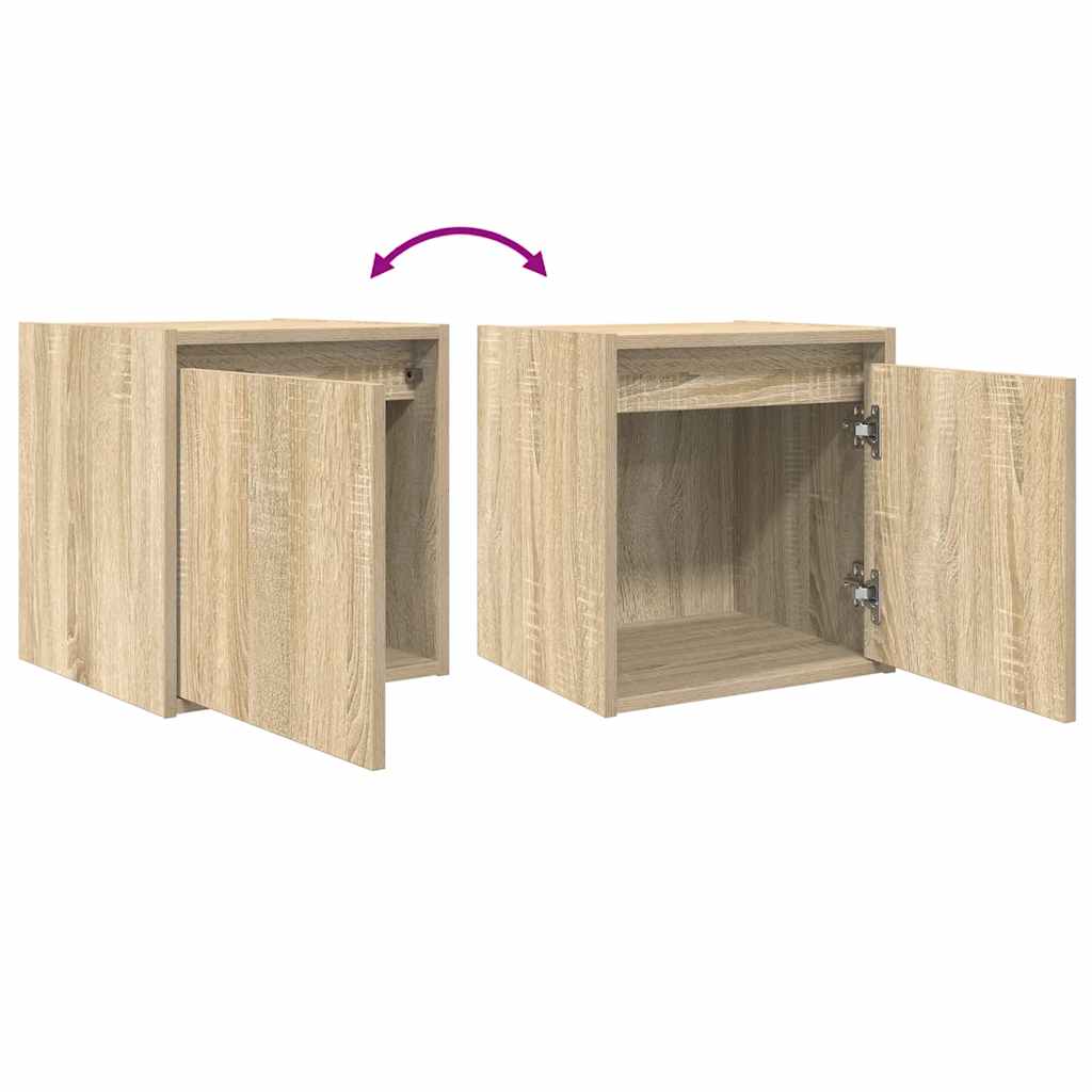 Wall-Mounted Bedside Cabinet Sonoma Oak 38x34x40 cm