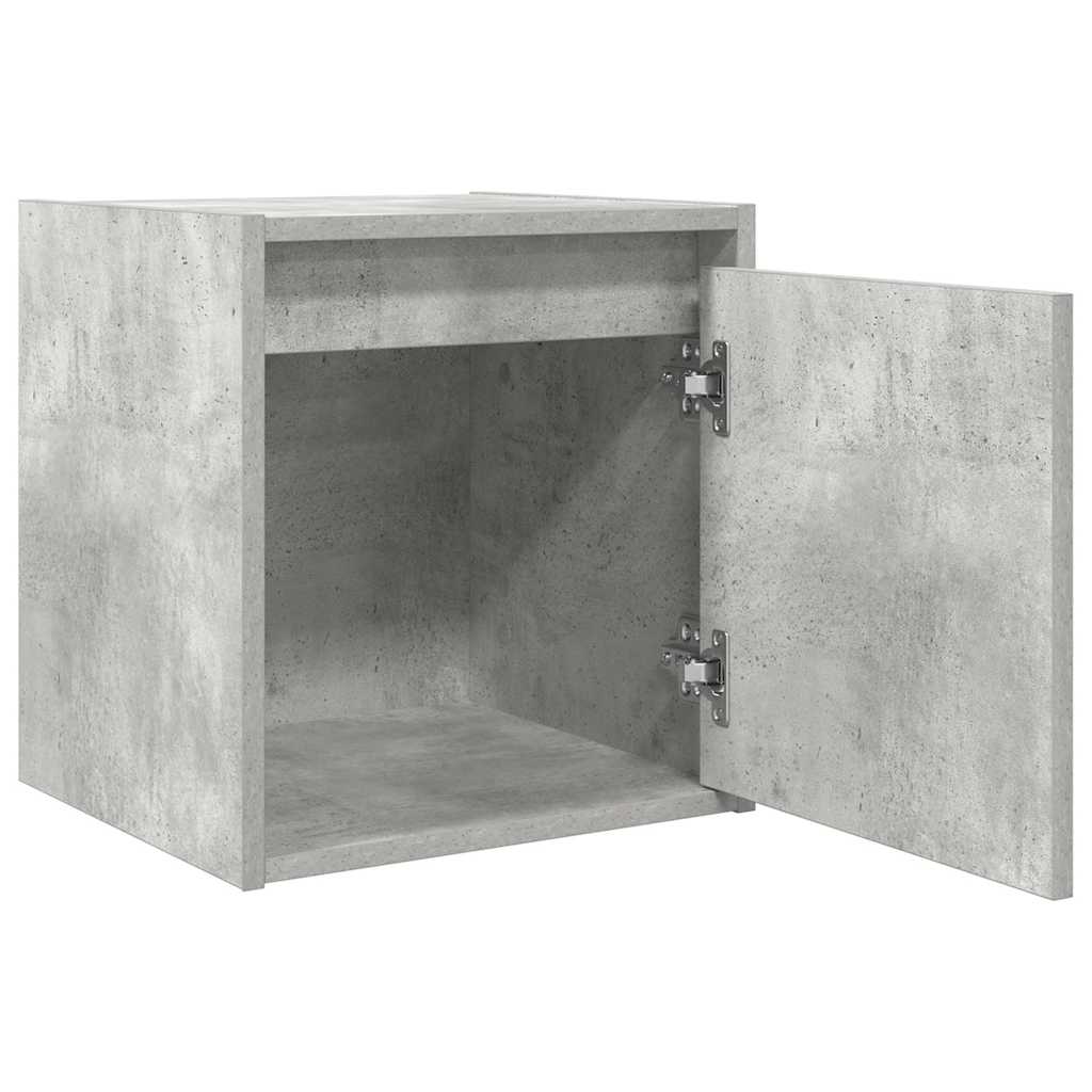 Wall-Mounted Bedside Cabinet Concrete Grey 38x34x40 cm