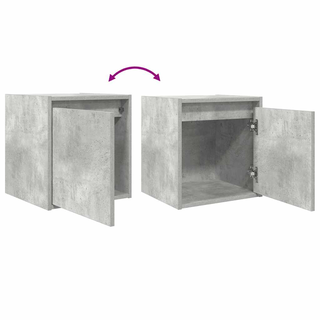 Wall-Mounted Bedside Cabinet Concrete Grey 38x34x40 cm
