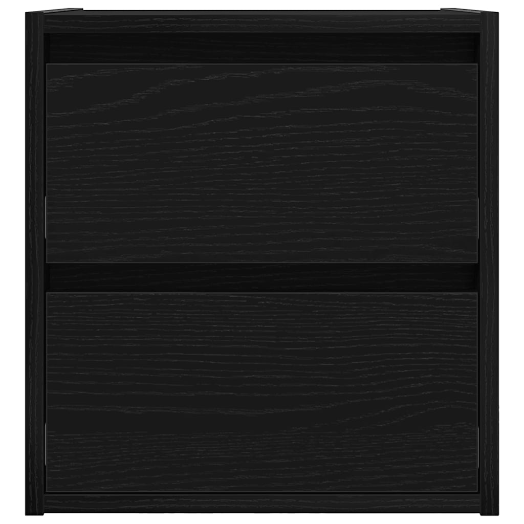 Wall-mounted Bedside Cabinet Black Oak 38x34x40 cm