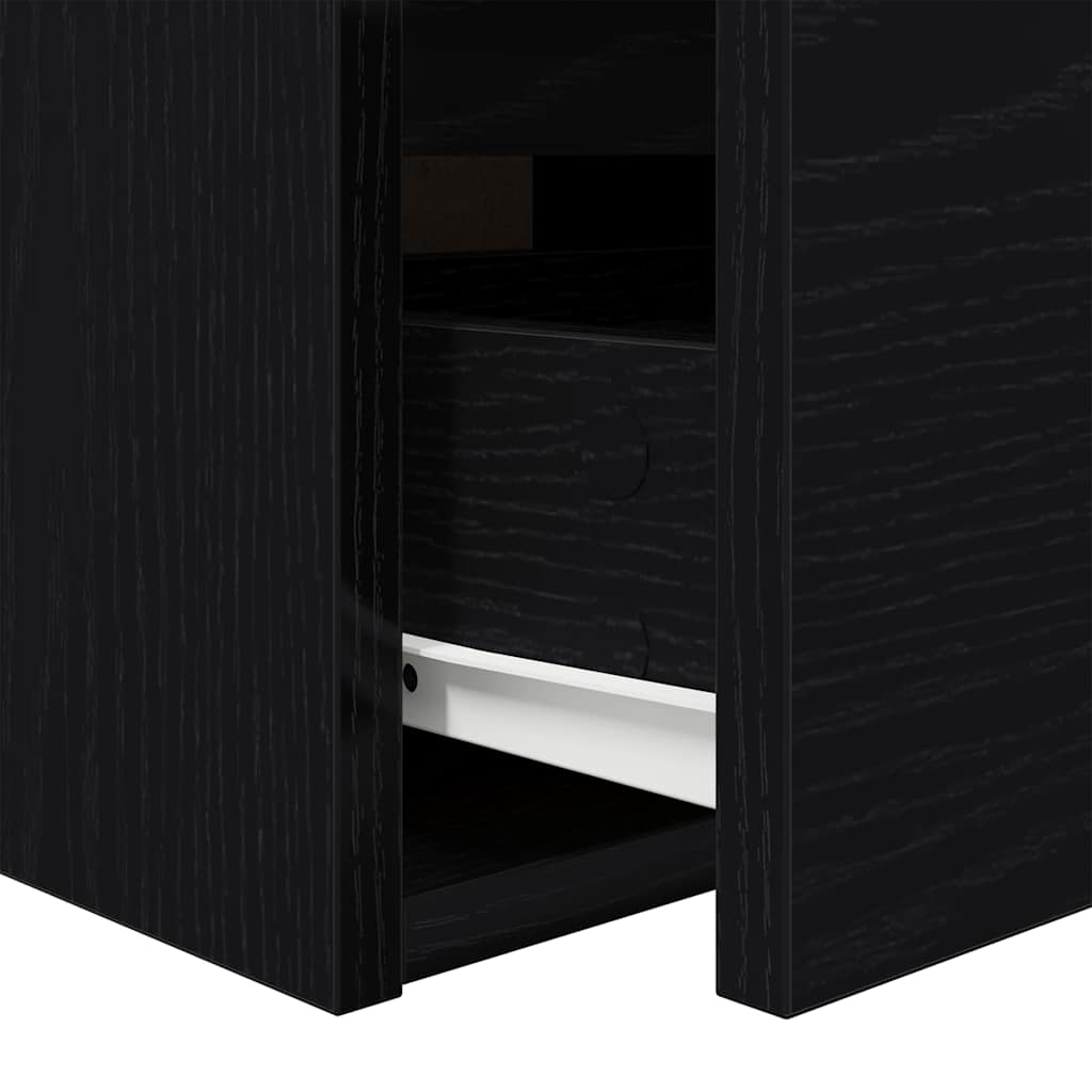 Wall-mounted Bedside Cabinet Black Oak 38x34x40 cm