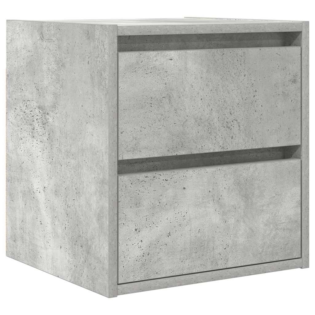 Wall-mounted Bedside Cabinet Concrete Grey 38x34x40 cm