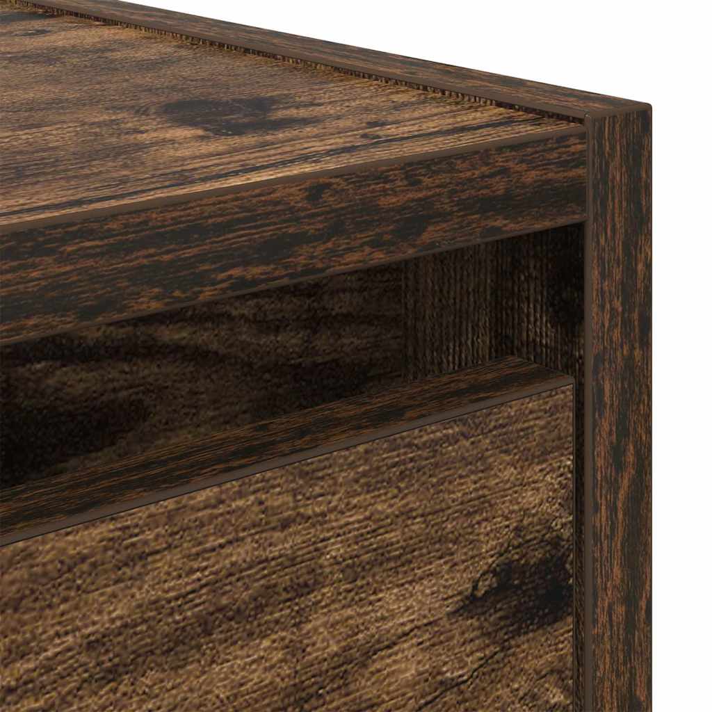 Wall-mounted Bedside Cabinet Smoked Oak 38x34x40 cm