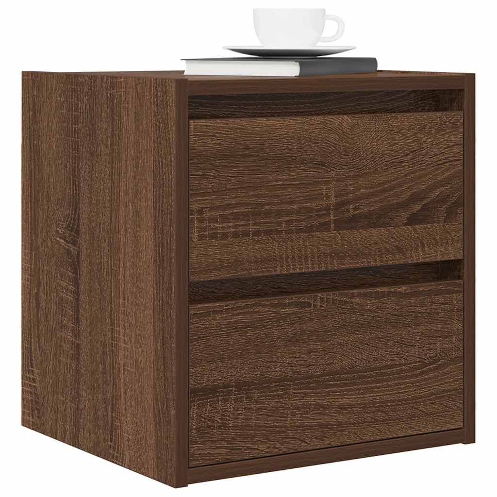 Wall-mounted Bedside Cabinet Brown Oak 38x34x40 cm
