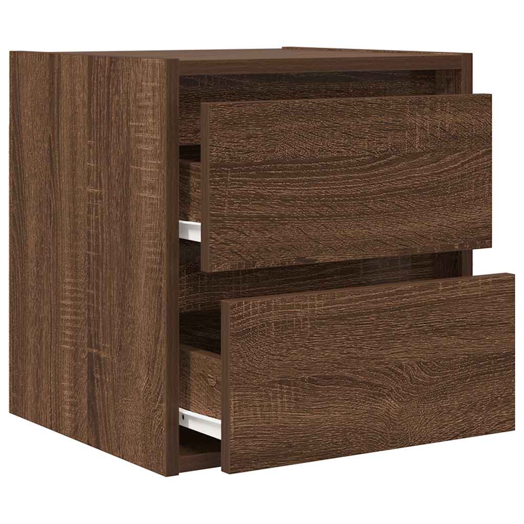 Wall-mounted Bedside Cabinet Brown Oak 38x34x40 cm