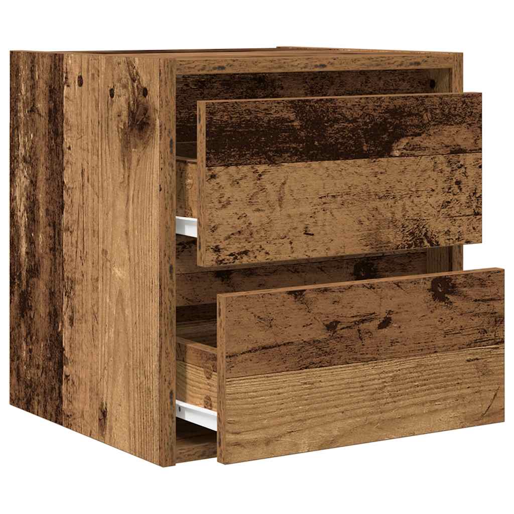 Wall-mounted Bedside Cabinets 2 pcs Old Wood 38x34x40 cm