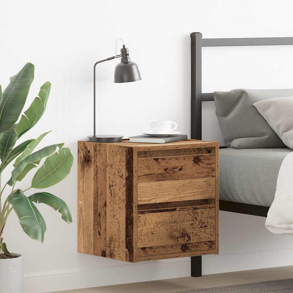 Wall-mounted Bedside Cabinets 2 pcs Old Wood 38x34x40 cm