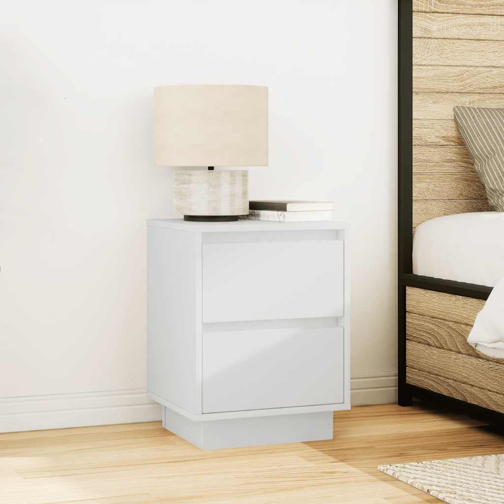 Bedside Cabinets with LED Lights 2 pcs White 38x34x50 cm
