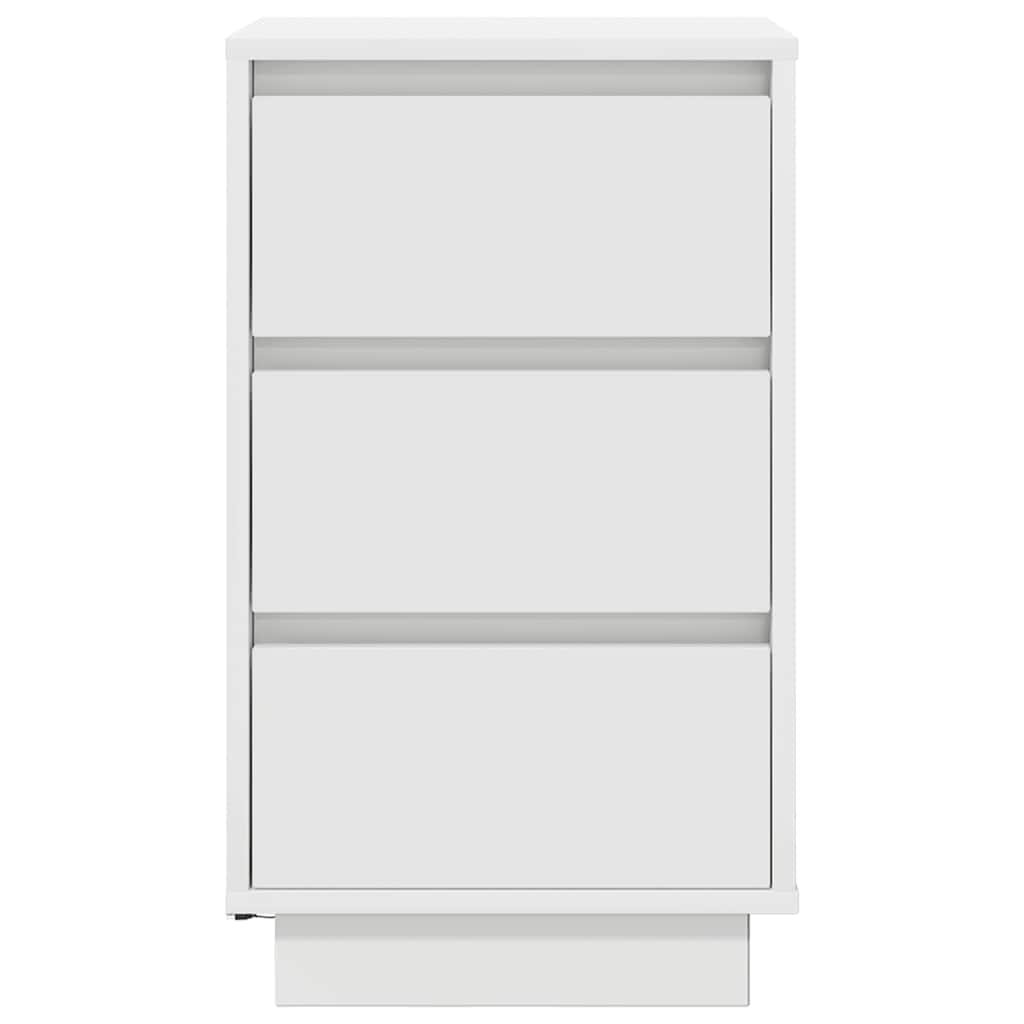 Bedside Cabinet with LED Lights White 38x34x65 cm