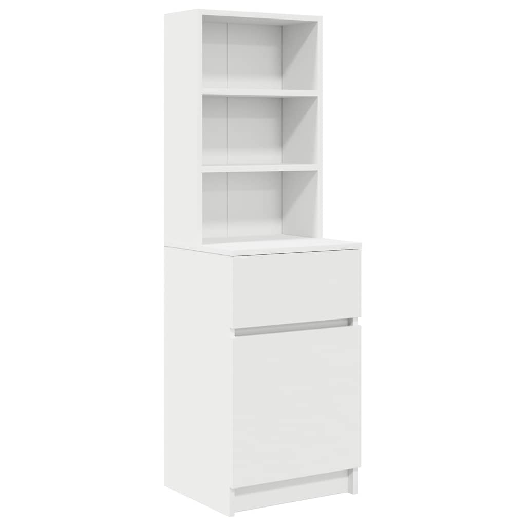 Bedside Cabinet White 39x35x125 cm Engineered Wood