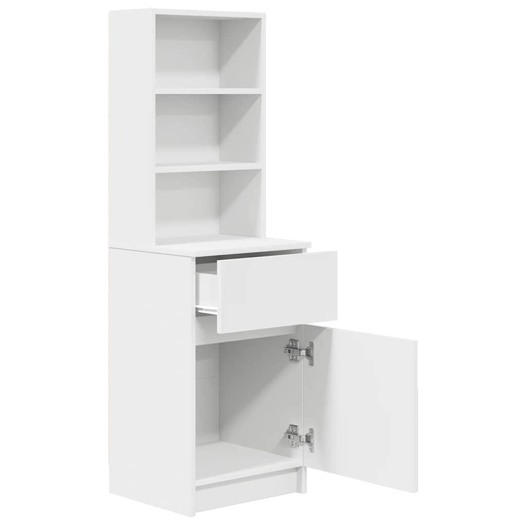 Bedside Cabinet White 39x35x125 cm Engineered Wood