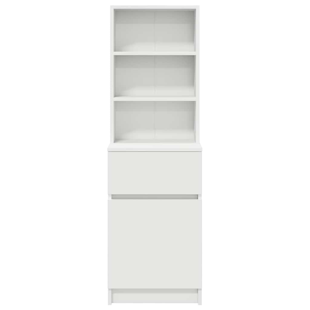 Bedside Cabinet White 39x35x125 cm Engineered Wood
