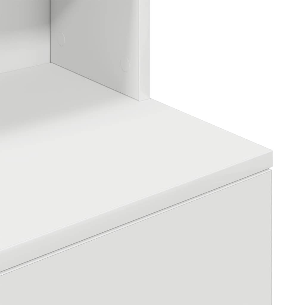 Bedside Cabinet White 39x35x125 cm Engineered Wood