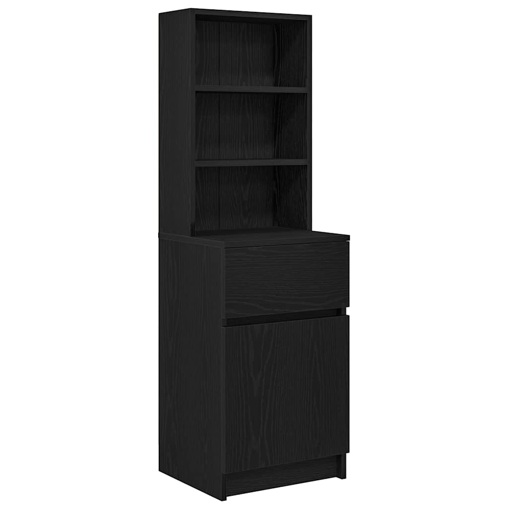 Bedside Cabinet Black 39x35x125 cm Engineered Wood