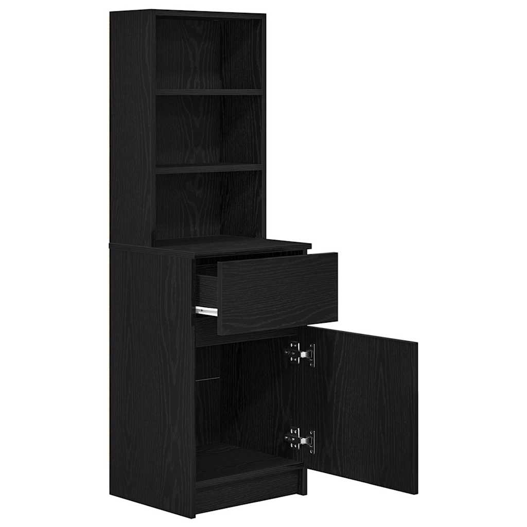 Bedside Cabinet Black 39x35x125 cm Engineered Wood