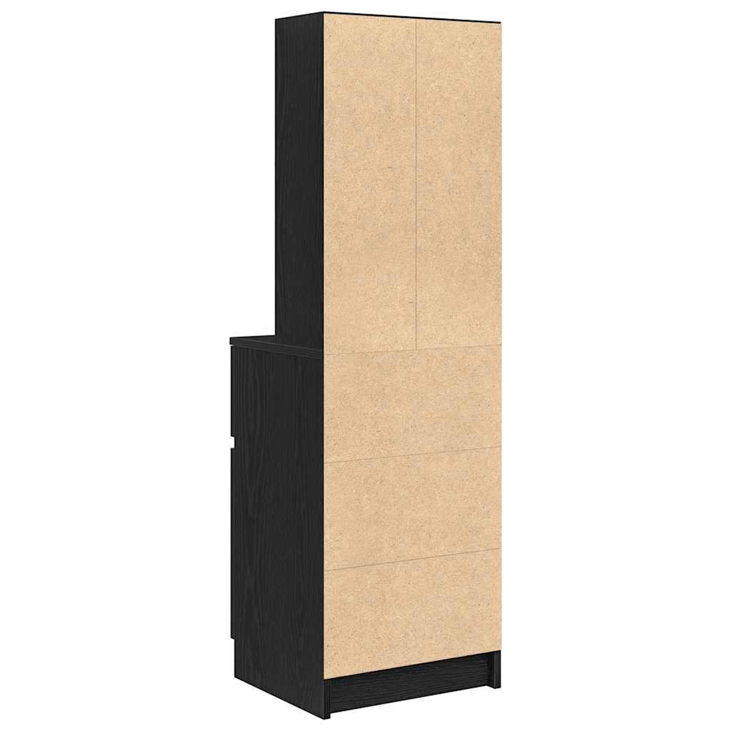 Bedside Cabinet Black 39x35x125 cm Engineered Wood
