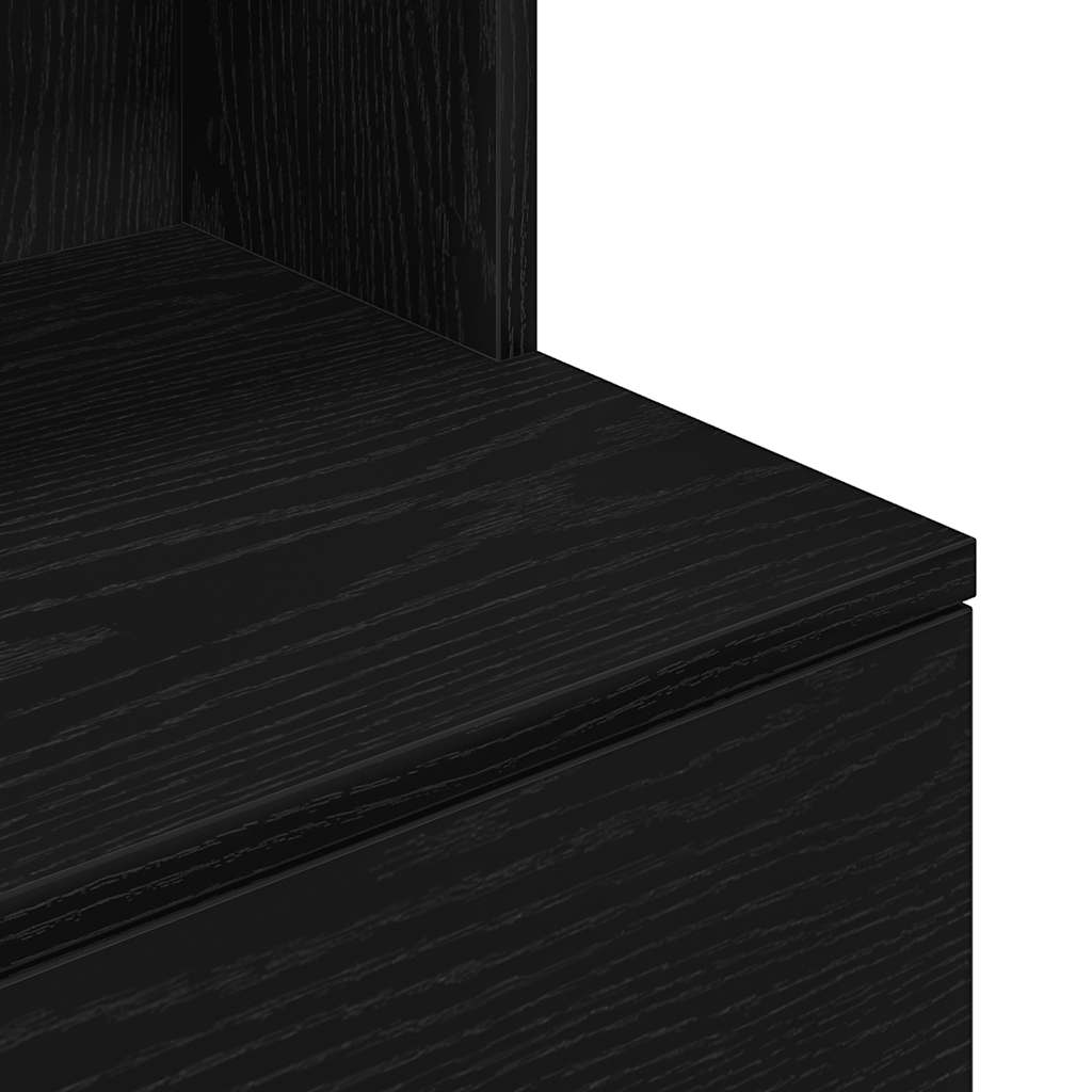 Bedside Cabinet Black 39x35x125 cm Engineered Wood