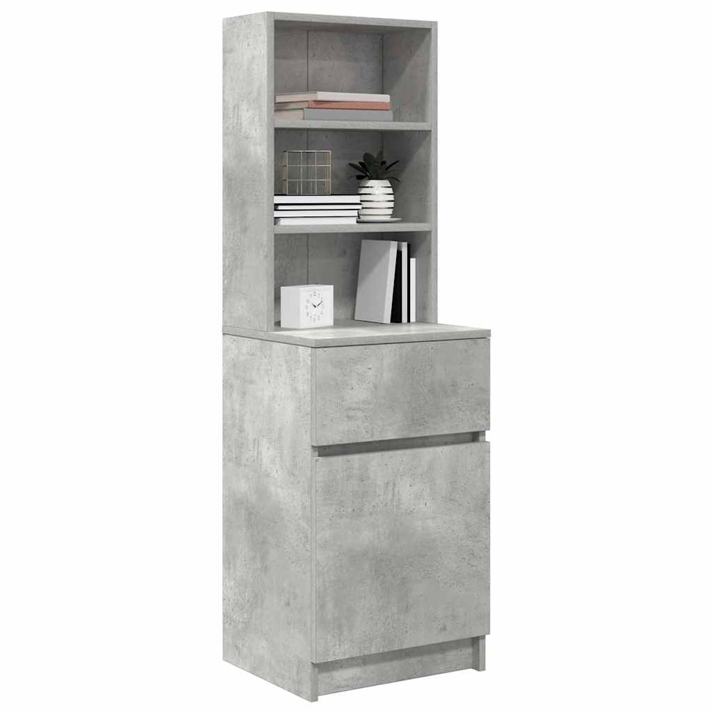 Bedside Cabinet Concrete Grey 39x35x125 cm Engineered Wood