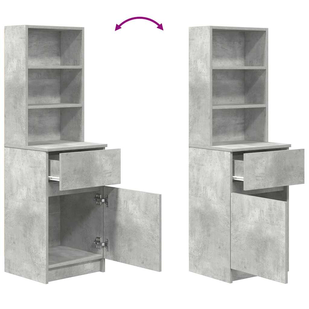 Bedside Cabinet Concrete Grey 39x35x125 cm Engineered Wood