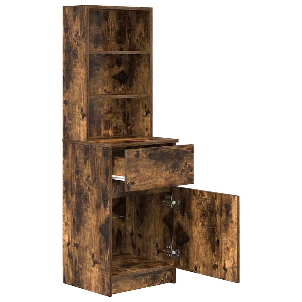 Bedside Cabinet Smoked Oak 39x35x125 cm Engineered Wood