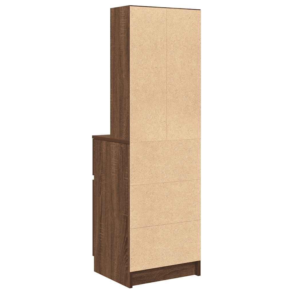 Bedside Cabinet Brown Oak 39x35x125 cm Engineered Wood