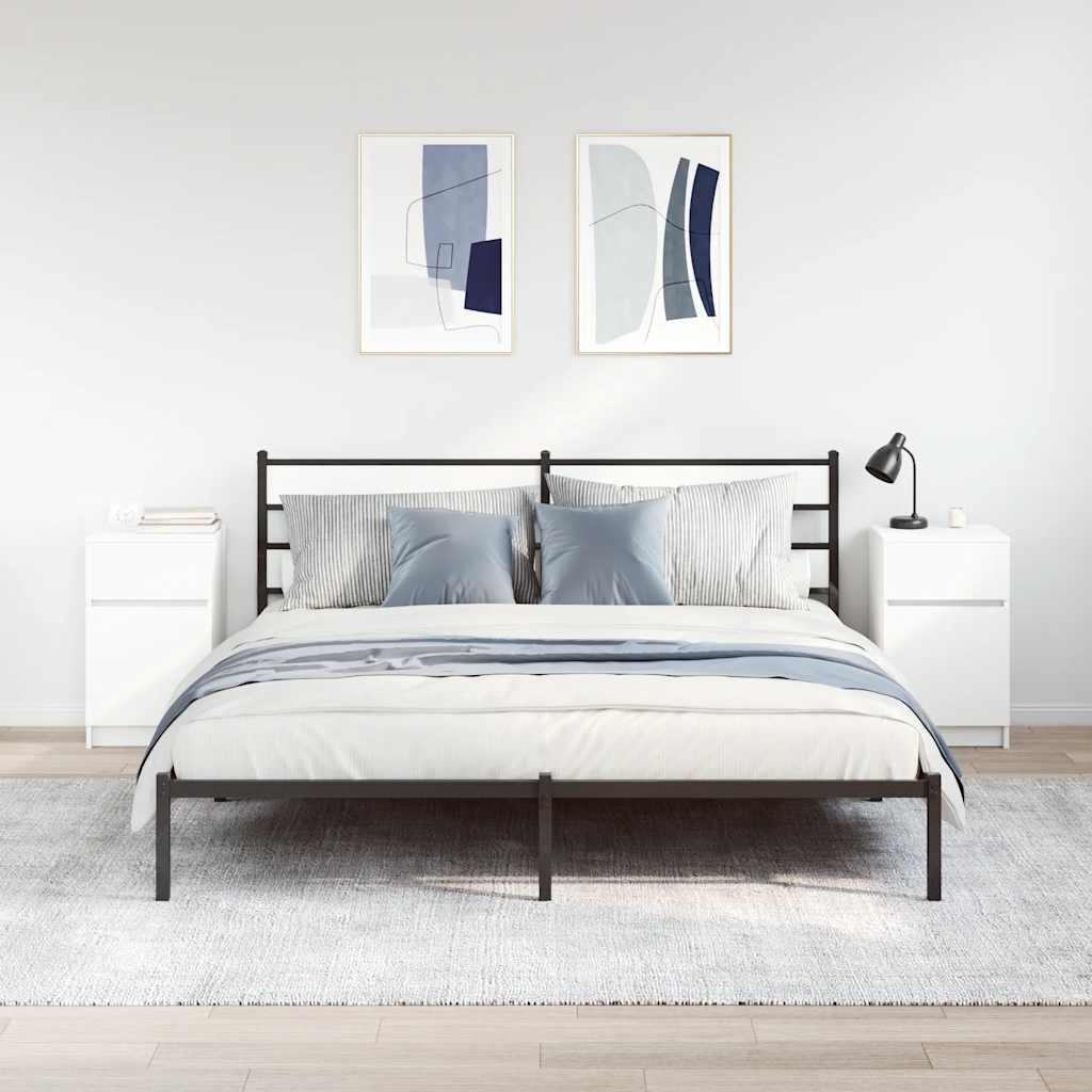 Bedside Cabinets 2 pcs White 39x35x65 cm Engineered Wood