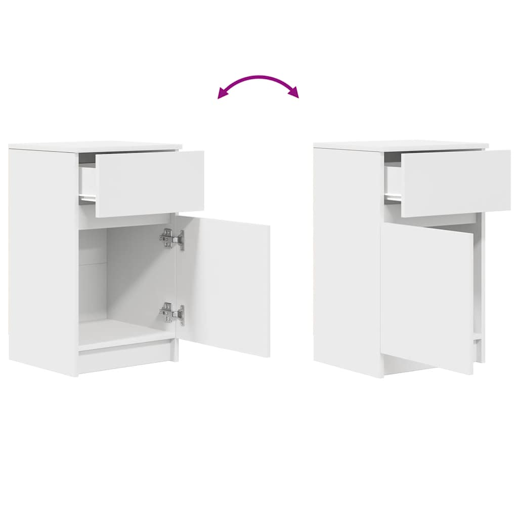 Bedside Cabinets 2 pcs White 39x35x65 cm Engineered Wood