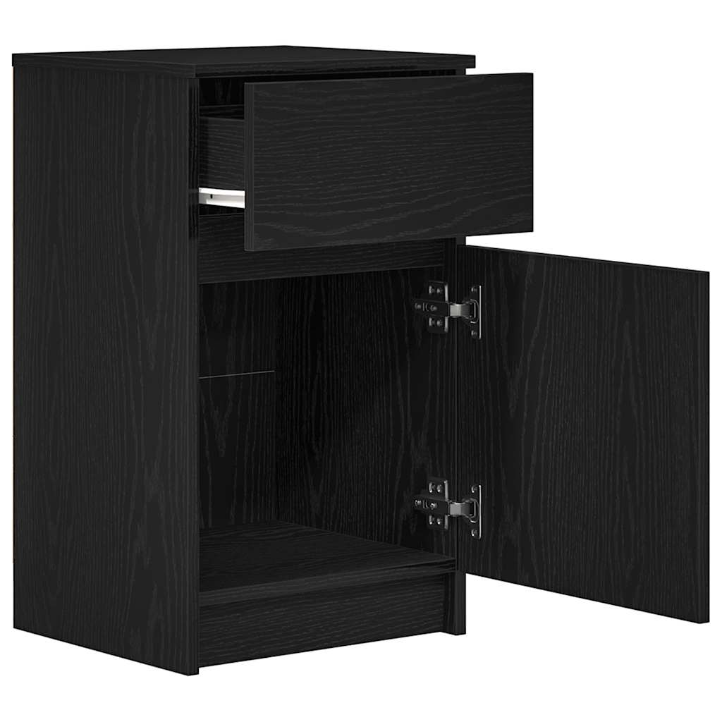 Bedside Cabinet Black 39x35x65 cm Engineered Wood
