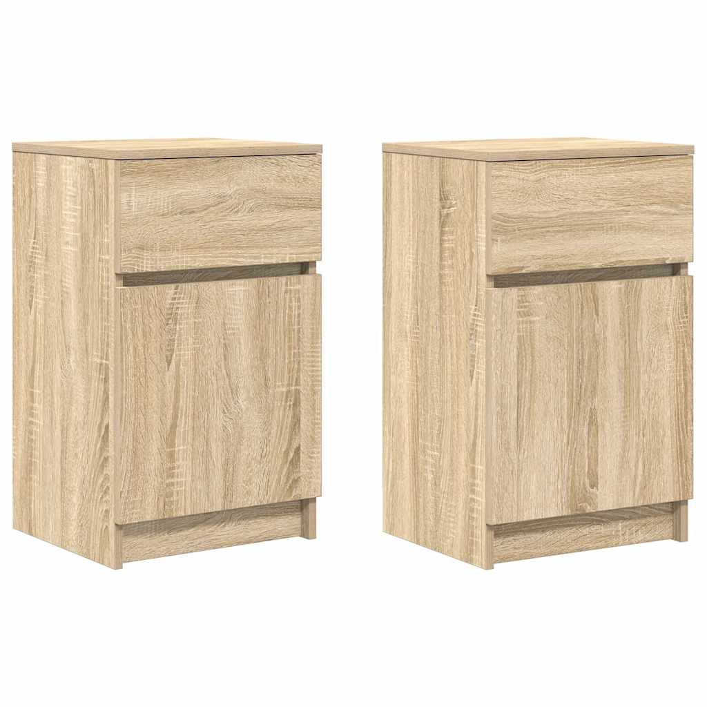 Bedside Cabinets 2 pcs Sonoma Oak 39x35x65 cm Engineered Wood