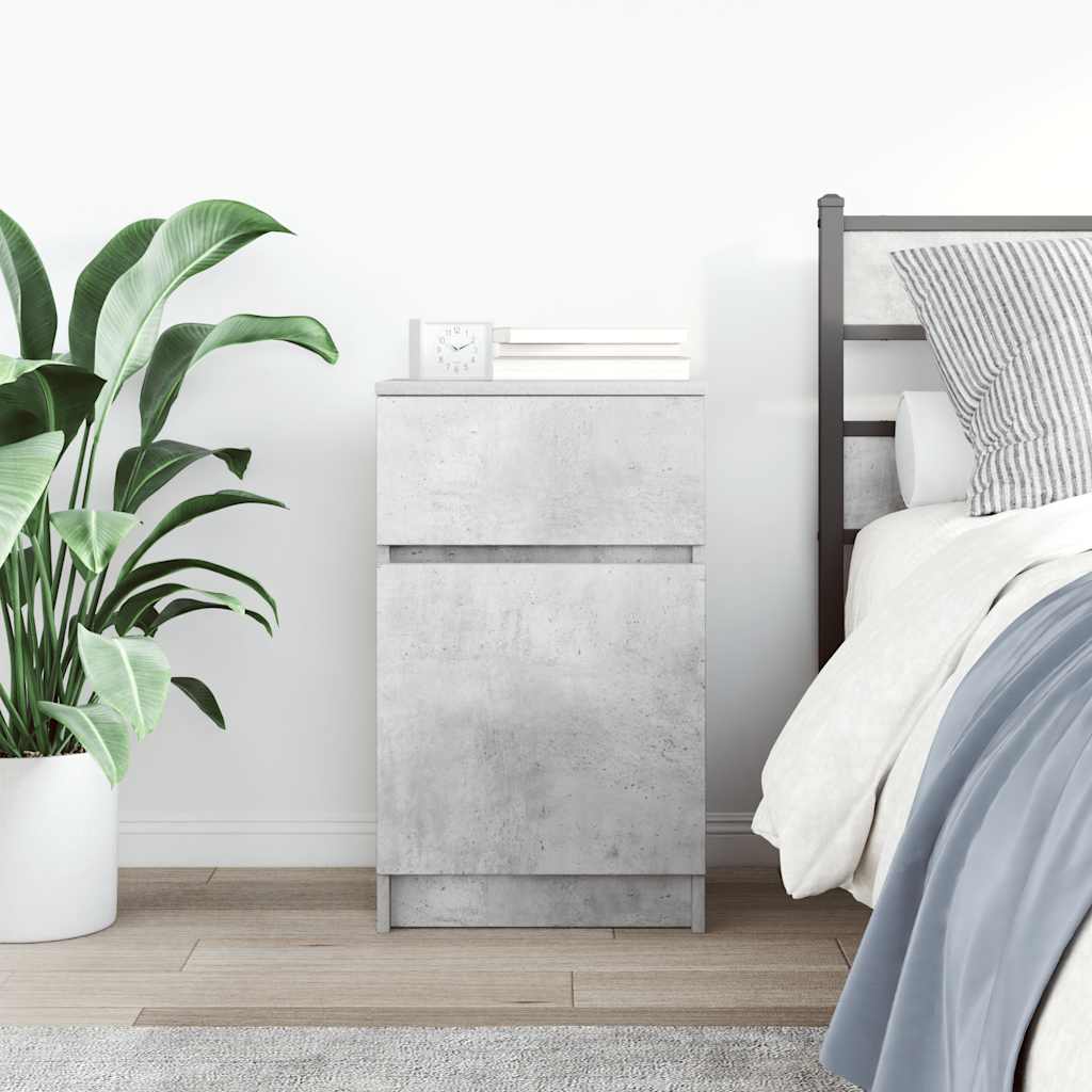 Bedside Cabinet Concrete Grey 39x35x65 cm Engineered Wood