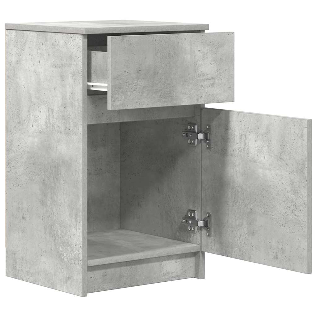 Bedside Cabinet Concrete Grey 39x35x65 cm Engineered Wood