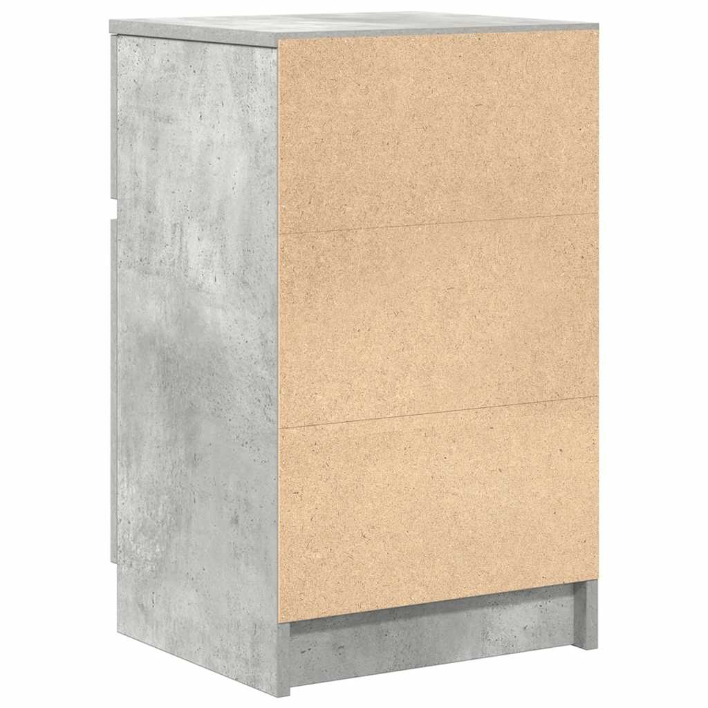 Bedside Cabinets 2 pcs Concrete Grey 39x35x65 cm Engineered Wood