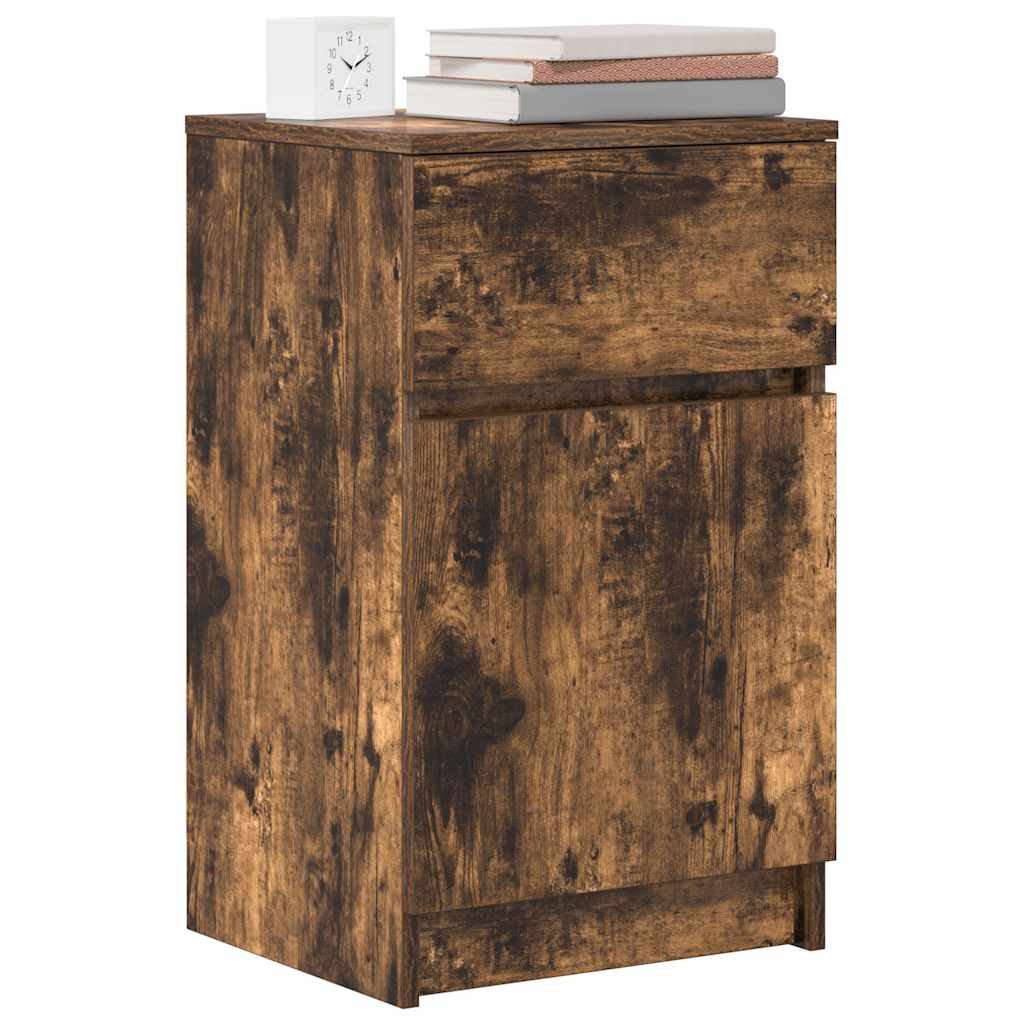 Bedside Cabinet Smoked Oak 39x35x65 cm Engineered Wood