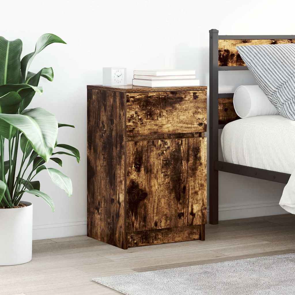 Bedside Cabinet Smoked Oak 39x35x65 cm Engineered Wood