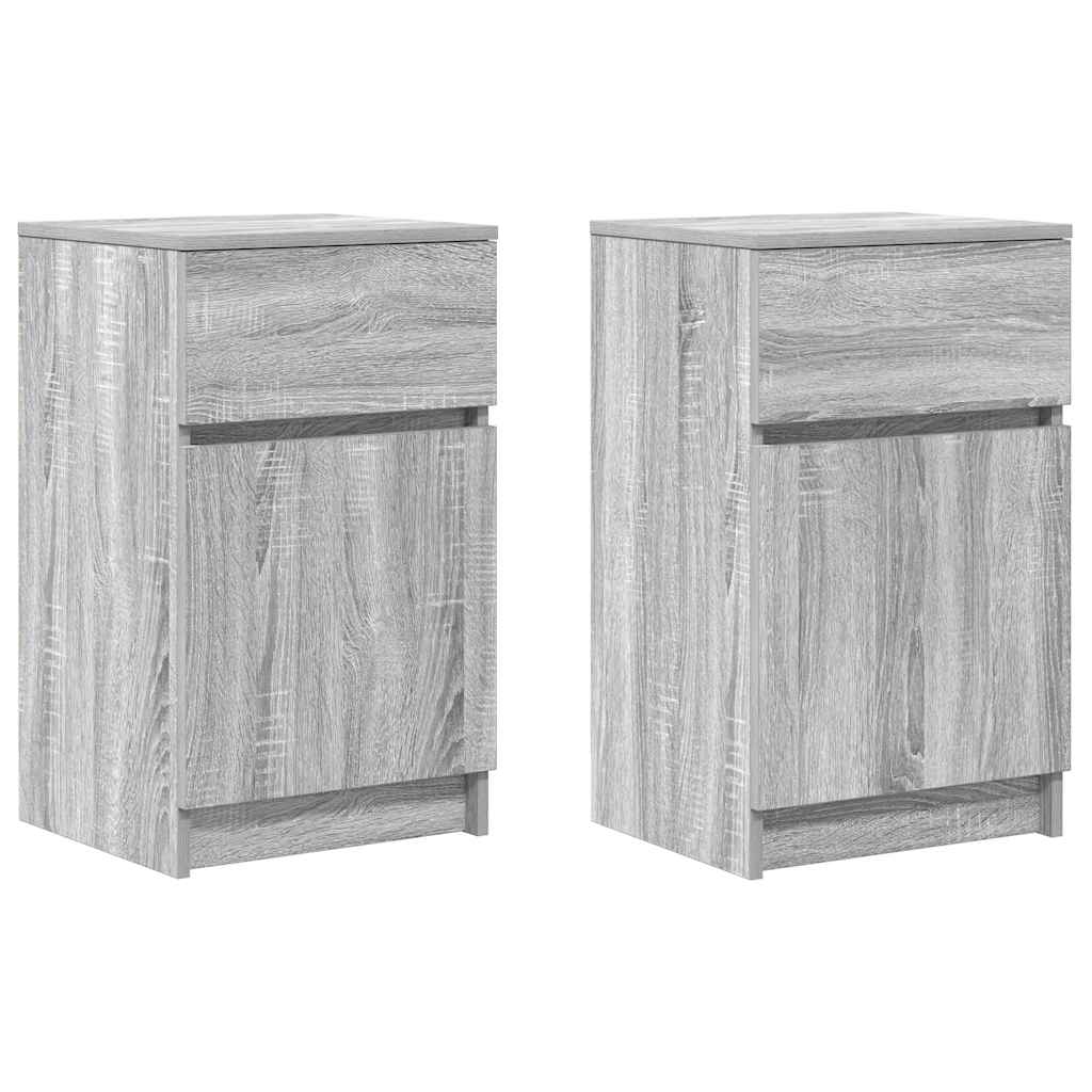 Bedside Cabinets 2 pcs Grey Sonoma 39x35x65 cm Engineered Wood
