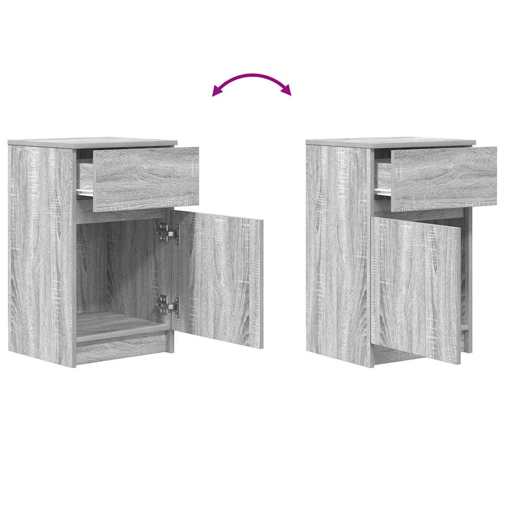 Bedside Cabinets 2 pcs Grey Sonoma 39x35x65 cm Engineered Wood