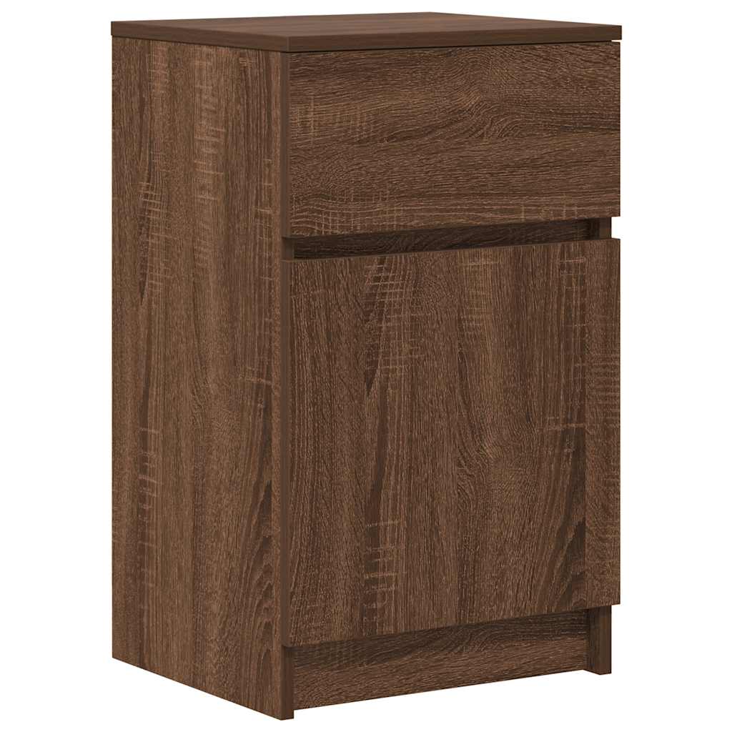Bedside Cabinet Brown Oak 39x35x65 cm Engineered Wood
