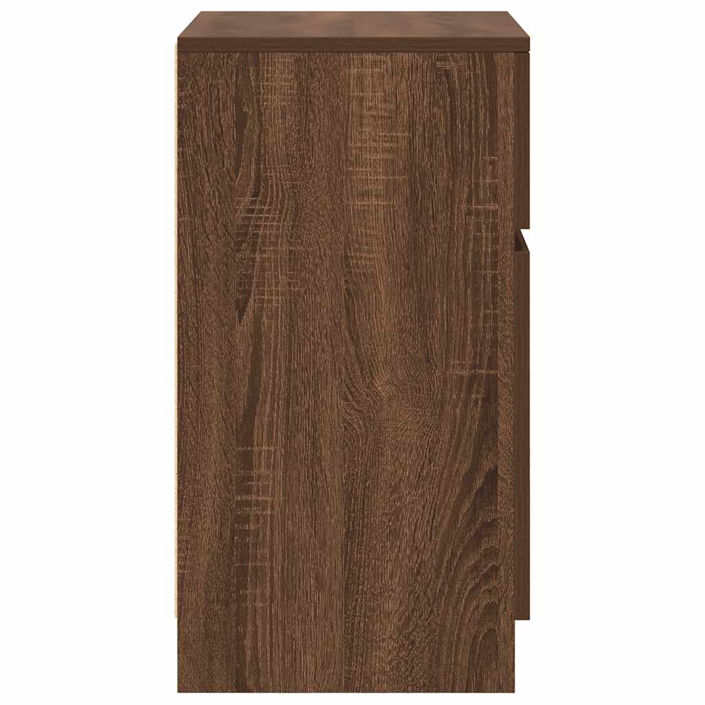 Bedside Cabinet Brown Oak 39x35x65 cm Engineered Wood